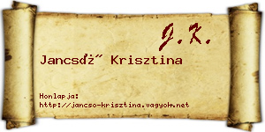 Jancsó Krisztina névjegykártya
