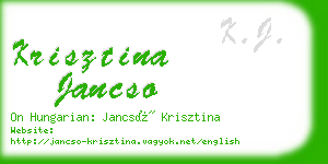 krisztina jancso business card